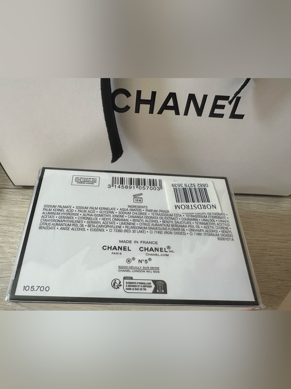 Chanel No. 5 The Bath Soap 5.3 oz with Chanel gift bag - Picture 2 of 3
